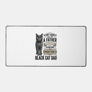 Schwarzer-Katze-Vater Vintage-Stich-T-Shirt-Design Schreibtischunterlage