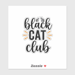 Schwarzer-Katzen-Club Vintage-Katzenliebhaber-Vekt Aufkleber