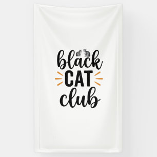 Schwarzer-Katzen-Club Vintage-Katzenliebhaber-Vekt Banner