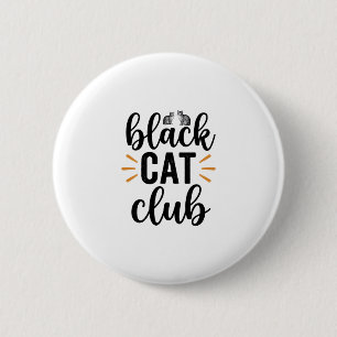 Schwarzer-Katzen-Club Vintage-Katzenliebhaber-Vekt Button