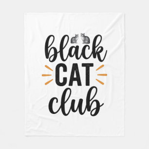 Schwarzer-Katzen-Club Vintage-Katzenliebhaber-Vekt Fleecedecke