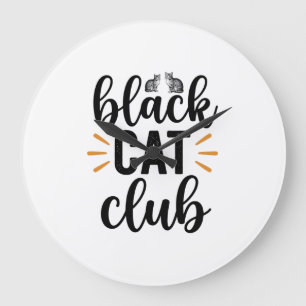 Schwarzer-Katzen-Club Vintage-Katzenliebhaber-Vekt Große Wanduhr