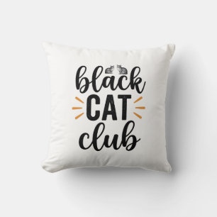 Schwarzer-Katzen-Club Vintage-Katzenliebhaber-Vekt Kissen