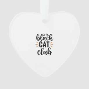 Schwarzer-Katzen-Club Vintage-Katzenliebhaber-Vekt Ornament
