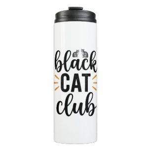Schwarzer-Katzen-Club Vintage-Katzenliebhaber-Vekt Thermosbecher