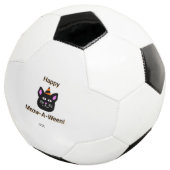 Schwarzer Katzen-Meow-A-Ween-Fußball-Ball Fußball (Dreiviertel)