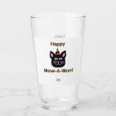 Schwarzer Katzen-Meow-A-Ween-Glas-Tumbler Glas (Rückseite)