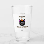 Schwarzer Katzen-Meow-A-Ween-Glas-Tumbler Glas (Vorderseite)