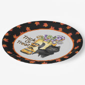 Schwarzer Katzen-Trick oder Behandlung Pappteller (Schrägansicht)