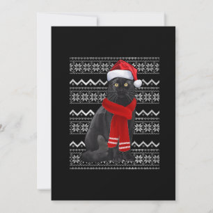 Schwarzer Katzen-Weihnachtsmann-Hut HÄSSLICHE Weih Feiertagskarte