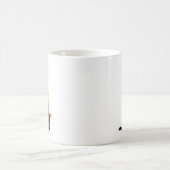 Schwarzer Katzen-Weihnachtsmann, verheddert in Wei Kaffeetasse (Mittel)