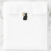 Schwarzer Katzenaufkleber Runder Aufkleber (Tasche)