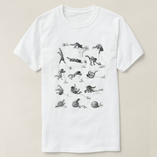 Schwarzer Katzenball und Wollgarnball, Alexandre S T-Shirt (Design vorne)