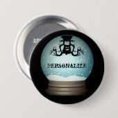 Schwarzer Katzenfall Kronleuchter Herbstschneekuge Button (Vorne & Hinten)