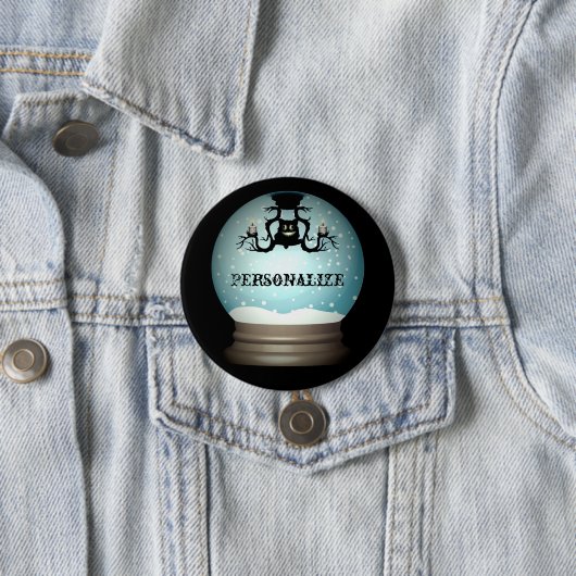 Schwarzer Katzenfall Kronleuchter Herbstschneekuge Button (Beispiel)