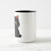 Schwarzer Katzenfluff Tasse (Zentrum)