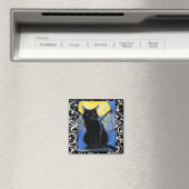 Schwarzer Katzengargoyle Halloween-Kätzchenmagnet Magnet (In Situ (Geschirrspüler))