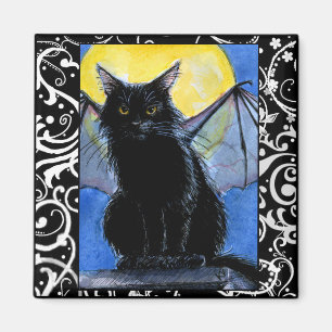 Schwarzer Katzengargoyle Halloween-Kätzchenmagnet Magnet