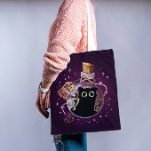 Schwarzer Katzengeist in Flasche gefangen - Niedli Tasche