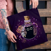 Schwarzer Katzengeist in Flasche gefangen - Niedli Tasche