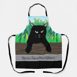 Schwarzer Katzengras, graue Band, Mittel Schürze