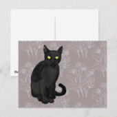Schwarzer Katzenhintergrund Postkarte (Vorne/Hinten)