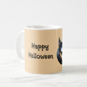 Schwarzer Katzenkürbis Kaffeetasse (Vorderseite Links)