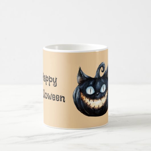 Schwarzer Katzenkürbis Kaffeetasse (Mittel)