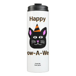 Schwarzer Katzenmetall-A-Ween-Thermal-Tumbler Thermosbecher
