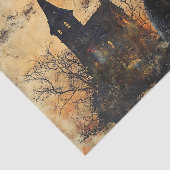 Schwarzer Katzenmond Vintage Halloween Decoupage Seidenpapier (Ausschnitt)