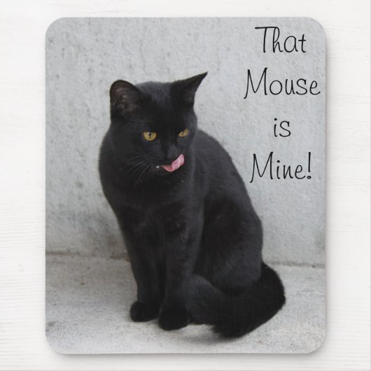Schwarzer Katzenmousepad Mousepad (Vorne)