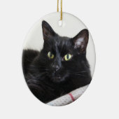 Schwarzer Katzenschmuck Keramik Ornament (Rechts)