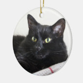 Schwarzer Katzenschmuck Keramik Ornament (Links)