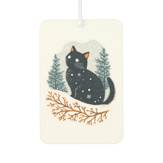 Schwarzer Katzenschnee Autolufterfrischer (Vorderseite)