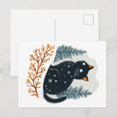 Schwarzer Katzenschnee Feiertagspostkarte (Vorne/Hinten)