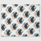 Schwarzer Katzenschnee Geschenkpapier (Flach)