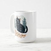 Schwarzer Katzenschnee Kaffeetasse (Vorderseite Links)