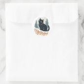 Schwarzer Katzenschnee Runder Aufkleber (Tasche)