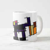 Schwarzer Katzenspass hallo Jumbo-Tasse (Vorderseite Rechts)