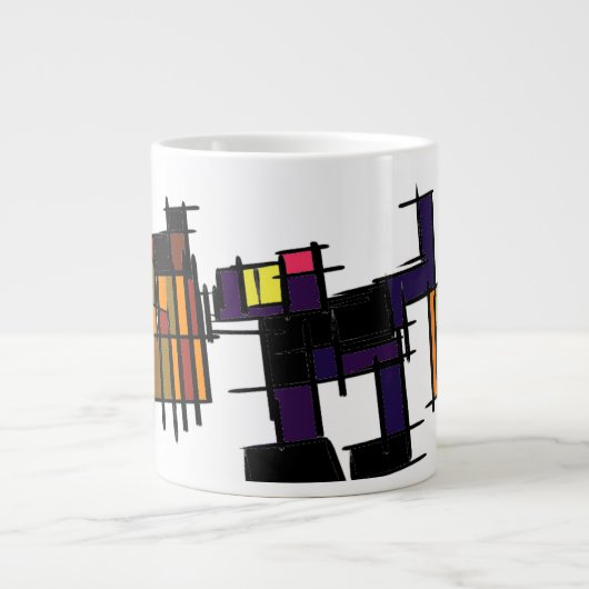 Schwarzer Katzenspass hallo Jumbo-Tasse (Vorderseite)