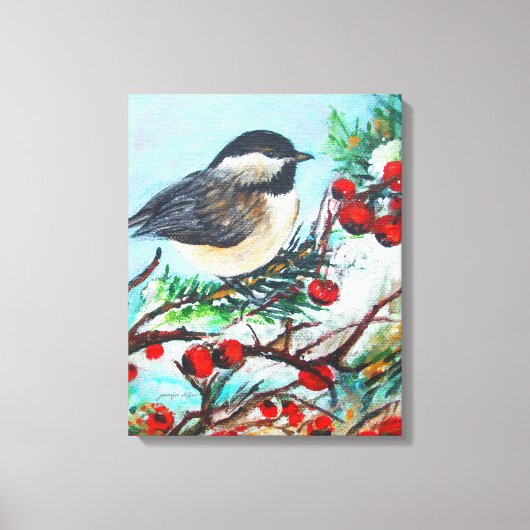 Schwarzer Katzenvogel mit Beren Leinwanddruck (Vorderseite)