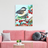 Schwarzer Katzenvogel mit Beren Leinwanddruck (Insitu (Wohnzimmer))