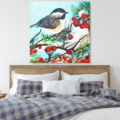 Schwarzer Katzenvogel mit Beren Leinwanddruck (Insitu (Schlafzimmer))