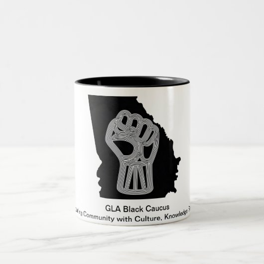 Schwarzer Kaukus-Power Faust Zweifarbige Tasse (Mittel)