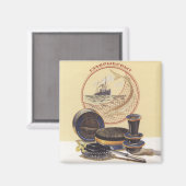 Schwarzer Kaviar Magnet (Vorderseite/Rückseite)