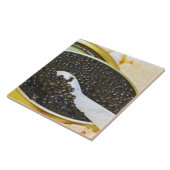 Schwarzer Kaviar und Löffel Perlmutt Fliese (Seite)