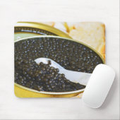 Schwarzer Kaviar und Löffel Perlmutt Mousepad (Mit Mouse)