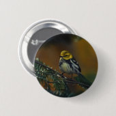 Schwarzer Kehlkopfgrasmücken Button (Vorne & Hinten)
