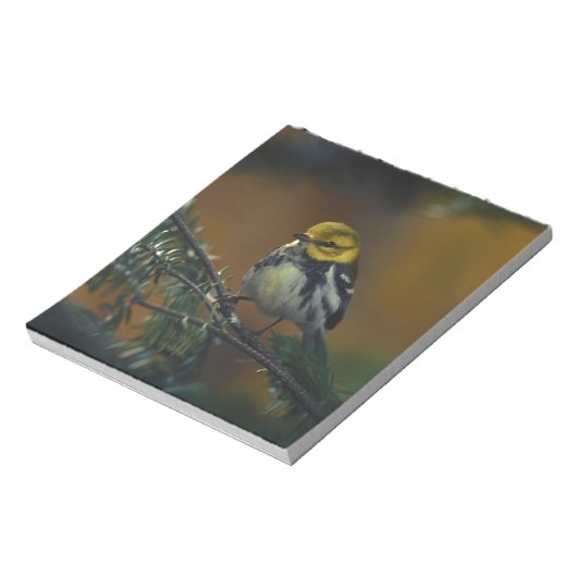 Schwarzer Kehlkopfgrasmücken Notizblock (Rotiert)