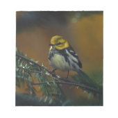 Schwarzer Kehlkopfgrasmücken Notizblock (Vorderseite)